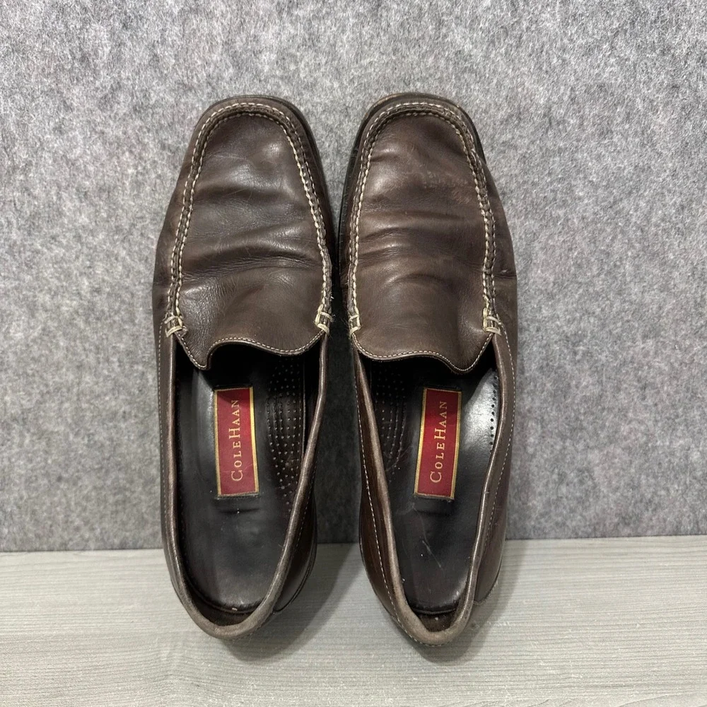 Cole Haan Venetian Loafers Mens 9 Brown Leather Moc Toe Slip On‎ Shoes Brazil